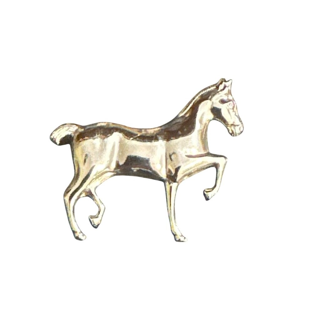 💖Vintage Silver-Toned Horse Brooch Pin Equestrian Jewelry Elegant